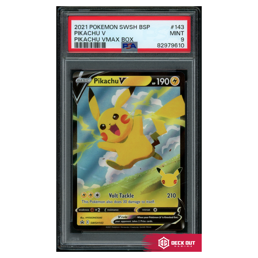 Pikachu V - SWSH Promos - SWSH143 - PSA 9 - 82979610 - Deck Out Gaming