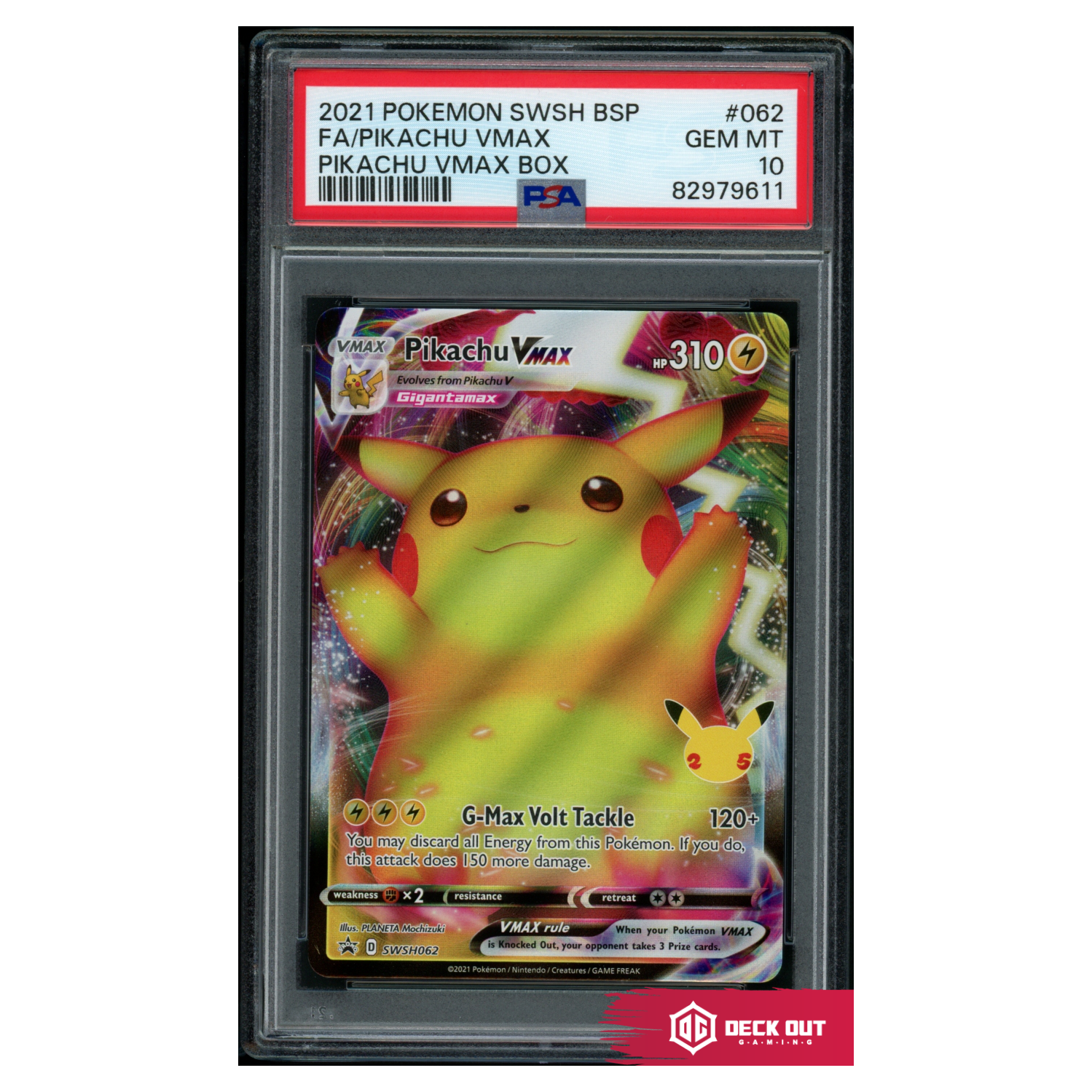 Pikachu VMAX - SWSH Promos - SWSH062 - PSA 10 - 82979611 - Deck Out Gaming