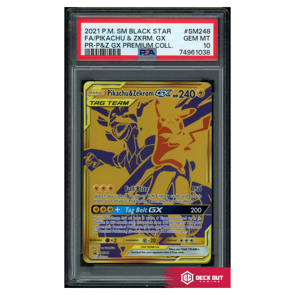 Pikachu & Zekrom GX - SM Promos - SM248 - PSA 10 - 74961038 - Deck Out Gaming