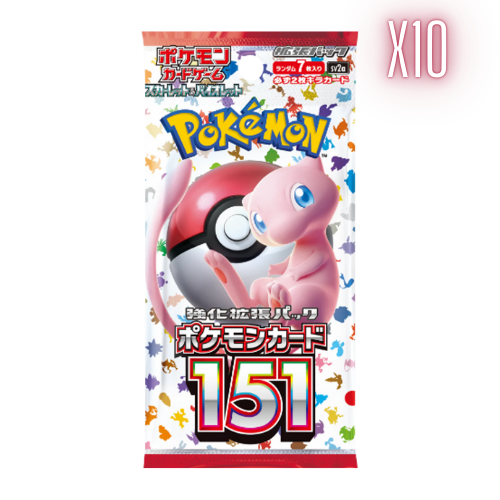 Pokemon 151 Japanese Booster Pack Bundle - 10 Packs