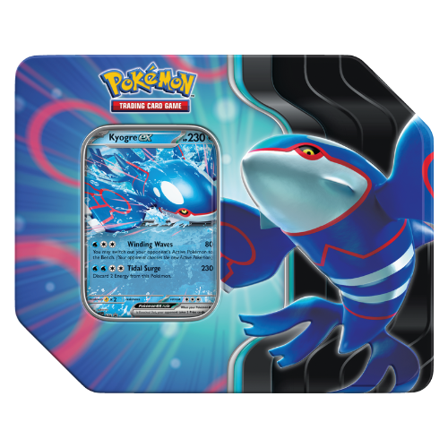Pokemon Azure Legends Tin - Kyogre ex (Pre-Order Ships February 21 2025) - Deck Out Gaming
