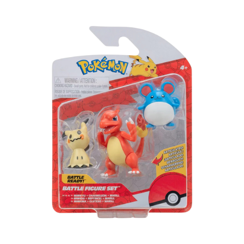 Pokemon Battle Figure Set - Mimikyu, Charmeleon, Marill - Deck Out Gaming