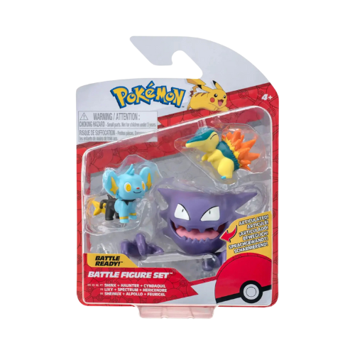Pokemon Battle Figure Set - Shinx, Haunter, Cyndaquil - Deck Out Gaming