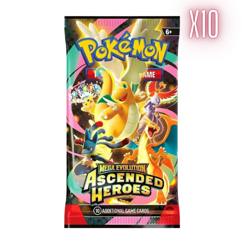 Pokemon - ME2.5 Ascended Heroes - Booster Pack Bundle - 10 Packs (Random Arts)