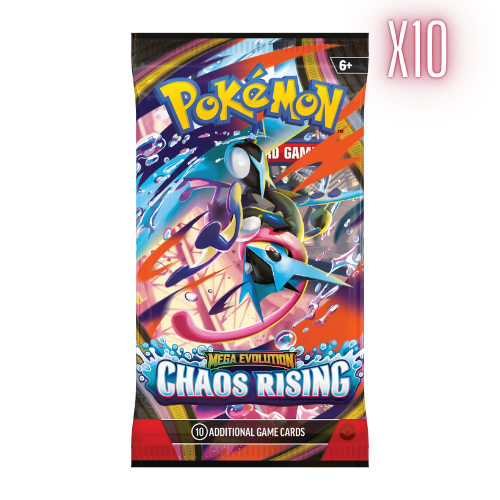 Pokemon - ME4 Chaos Rising - Booster Pack Bundle - 10 Packs (Random Arts) - Deck Out Gaming