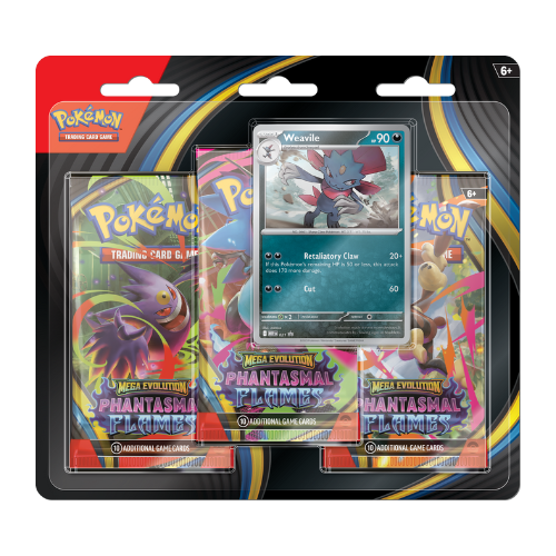 Pokemon ME Phantasmal Flames 3-Pack Blister - Weavile (Limit 1 Per Person) - Deck Out Gaming