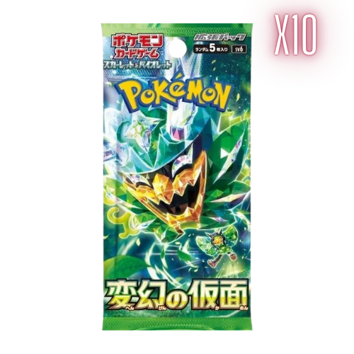 Pokemon Mask Of Change Japanese Booster Pack Bundle - 10 Packs