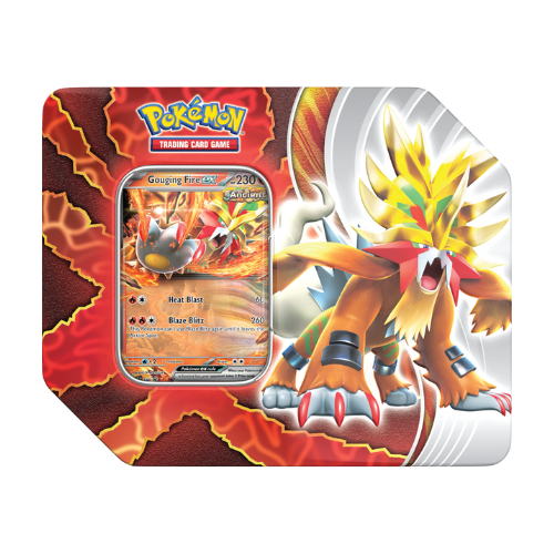 Pokemon Paradox Destinies Tin - Gouging Fire (Pre-Order Ships September 6 2024) - Deck Out Gaming