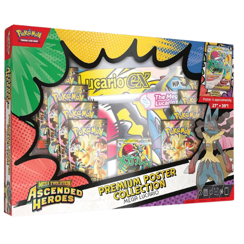 Pokemon ME 2.5 Ascended Heroes - Premium Poster Collection - Mega Lucario (Limit 1 Per Person) (Ships March 20th) - Deck Out Gaming
