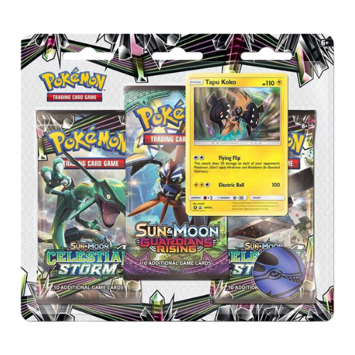 Pokémon SM - Celestial Storm 3 Pack Booster Blister [Tapu Koko] - Deck Out Gaming