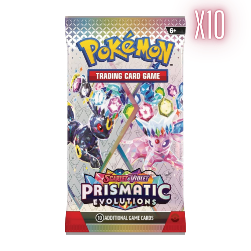 Pokemon SV Prismatic Evolution Booster Pack Bundle - 10 Packs (Random Arts) - Deck Out Gaming