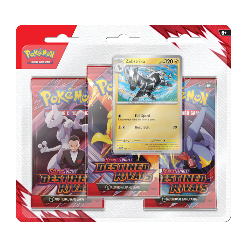 Pokemon SV Destined Rivals 3-Pack Blister - Zebstrika - Deck Out Gaming