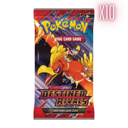 Pokemon SV Destined Rivals Booster Pack Bundle - 10 Packs (Random Arts) (Limit 2 Per Person) - Deck Out Gaming