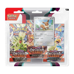 Pokemon SV Obsidian Flames 3-Pack Blister - Eevee - Deck Out Gaming