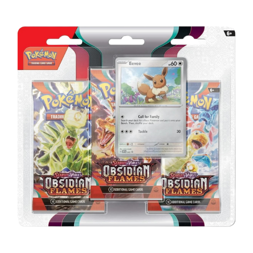 Pokemon SV Obsidian Flames 3-Pack Blister - Eevee - Deck Out Gaming