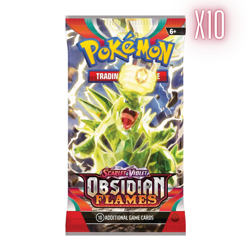 Pokemon SV Obsidian Flames Booster Pack Bundle - 10 Packs (Random Arts) - Deck Out Gaming