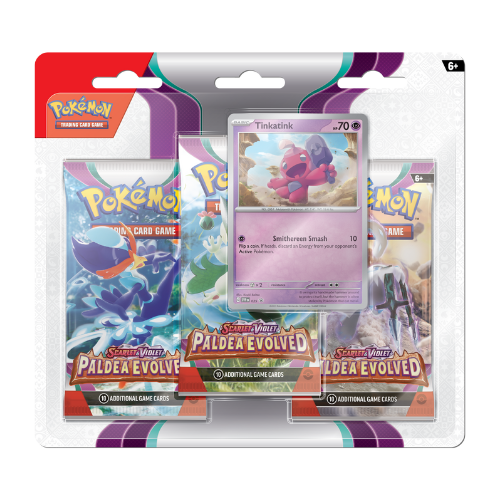 Pokemon SV Paldea Evolved 3-Pack Blister - Tinkatink - Deck Out Gaming