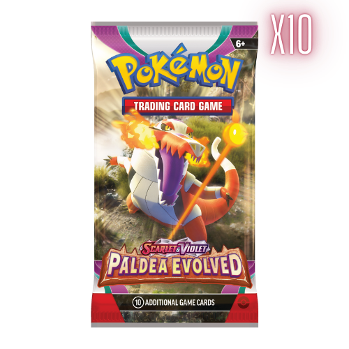 Pokemon SV Paldea Evolved Booster Pack Bundle - 10 Packs (Random Arts)