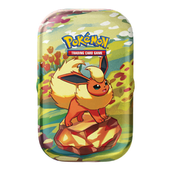 Pokemon SV Prismatic Evolutions Mini Tin - Flareon (No Sealed Displays) (Limit 1 Per Person) - Deck Out Gaming