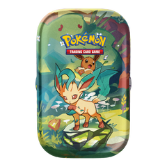 Pokemon SV Prismatic Evolutions Mini Tin - Leafeon (No Sealed Displays) (Limit 1 Per Person) - Deck Out Gaming