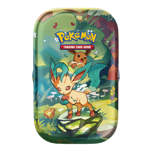 Pokemon SV Prismatic Evolutions Mini Tin - Leafeon (No Sealed Displays) (Limit 1 Per Person) - Deck Out Gaming