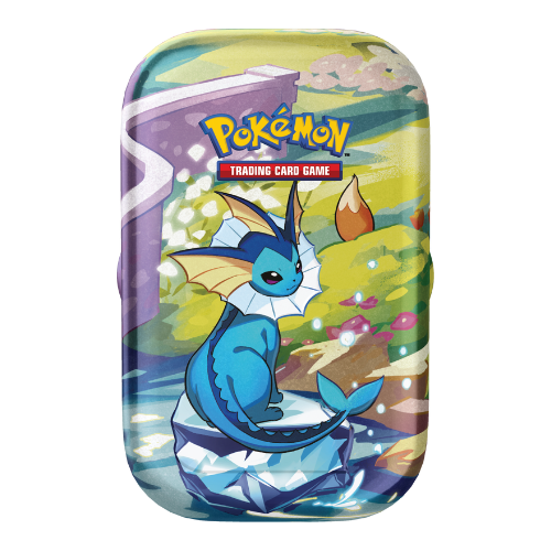 Pokemon SV Prismatic Evolutions Mini Tin - Vaporeon (No Sealed Displays) (Limit 1 Per Person) - Deck Out Gaming