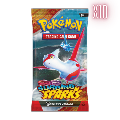 Pokemon SV Surging Sparks Booster Pack Bundle - 10 Packs (Random Arts) - Deck Out Gaming