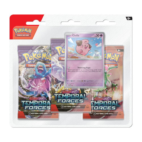 Pokemon SV Temporal Forces 3-Pack Blister - Cleffa - Deck Out Gaming
