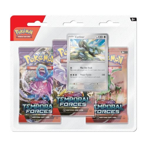 Pokemon SV Temporal Forces 3-Pack Blister - Cyclizar - Deck Out Gaming