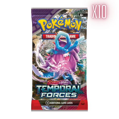 Pokemon SV Temporal Forces Booster Pack Bundle - 10 Packs (Random Arts) - Deck Out Gaming