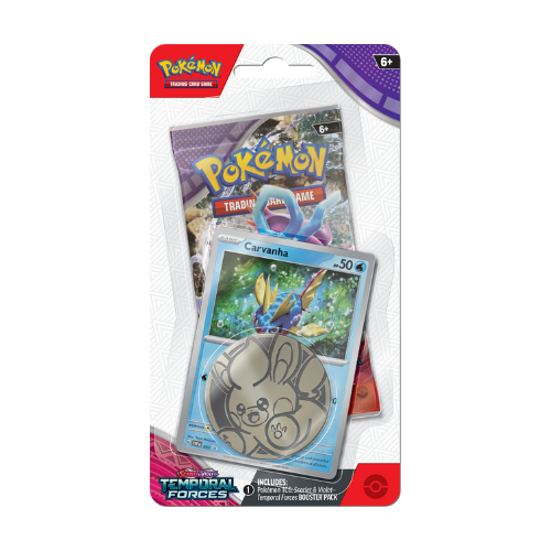 Pokemon SV Temporal Forces Checklane Blister - Carvanha - Deck Out Gaming