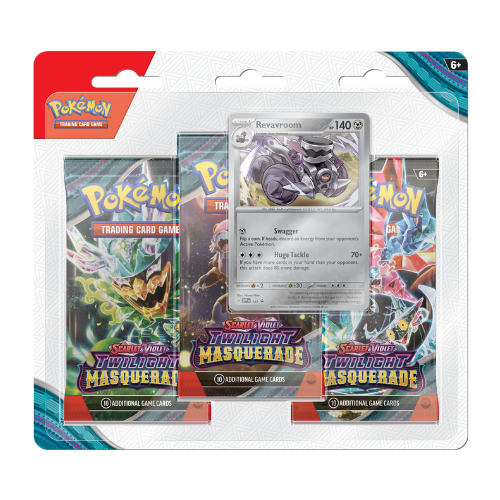 Pokemon SV Twilight Masquerade 3-Pack Blister - Revavroom - Deck Out Gaming