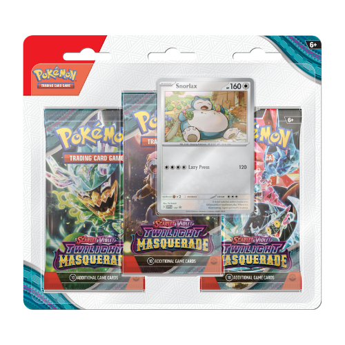 Pokemon SV Twilight Masquerade 3-Pack Blister - Snorlax (Pre-Order Ships May 24 2024)