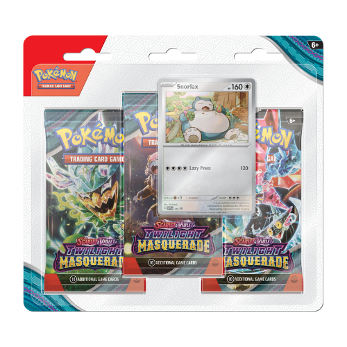 Pokemon SV Twilight Masquerade 3-Pack Blister - Snorlax - Deck Out Gaming