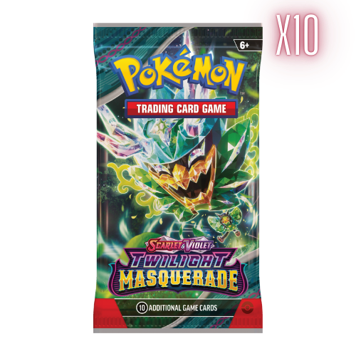 Pokemon SV Twilight Masquerade Booster Pack Bundle - 10 Packs (Random Arts) - Deck Out Gaming