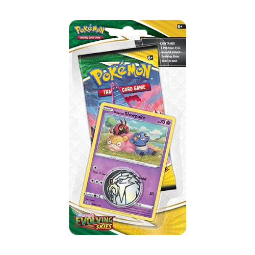 Pokemon SWSH Evolving Skies Checklane Blister - Galarian Slowpoke - Deck Out Gaming