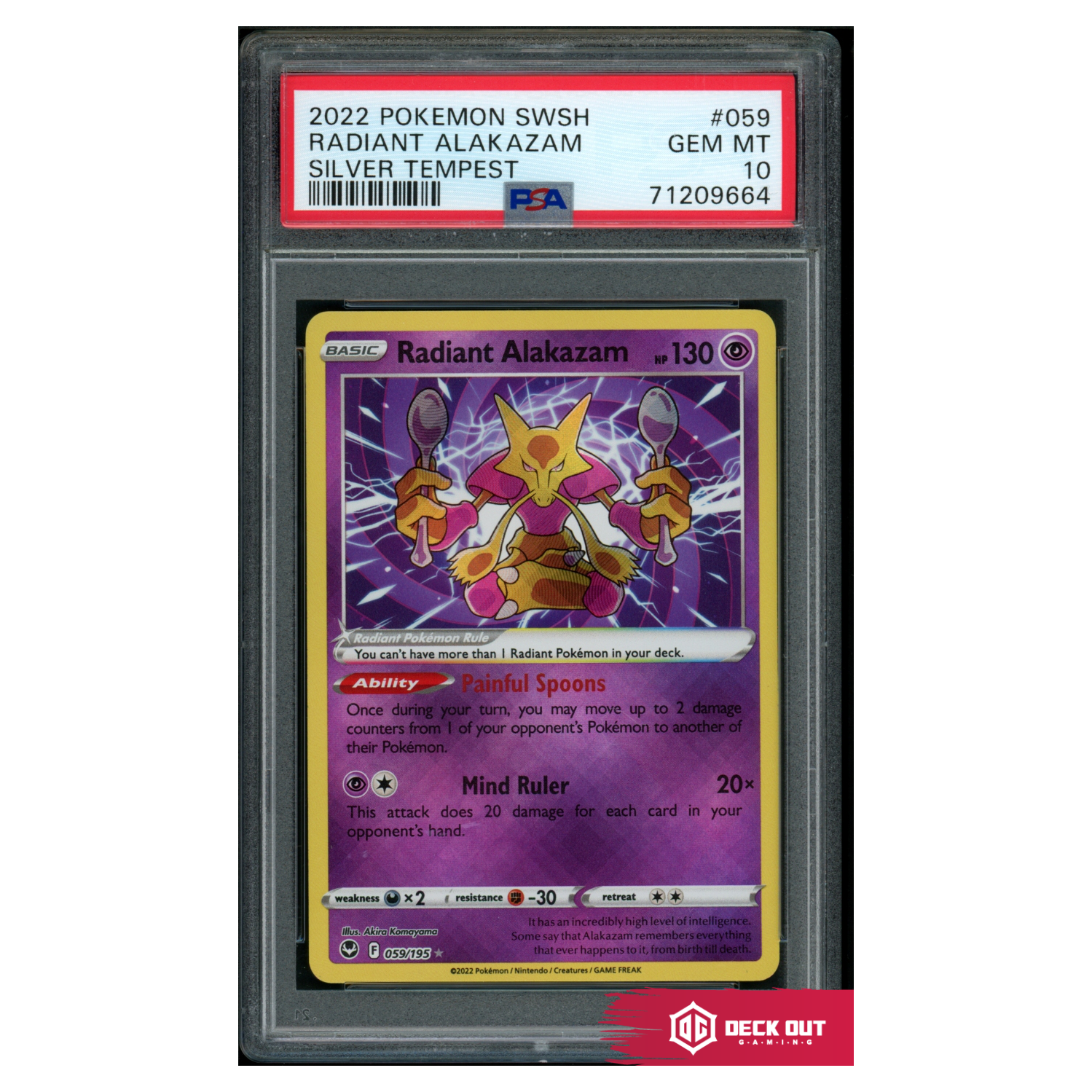 Radiant Alakazam - Silver Tempest - 059 - PSA 10 - 71209664 - Deck Out Gaming