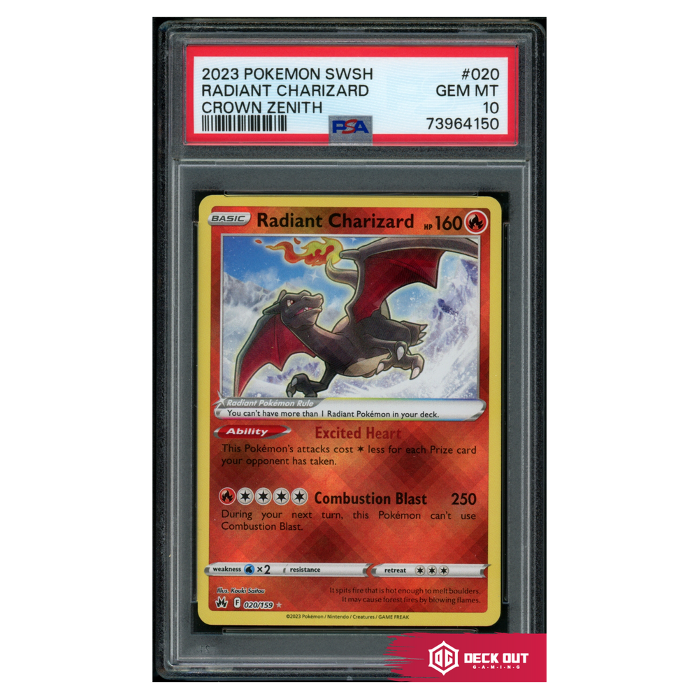 Radiant Charizard - Crown Zenith -  020 - PSA 10 - 73964150 - Deck Out Gaming