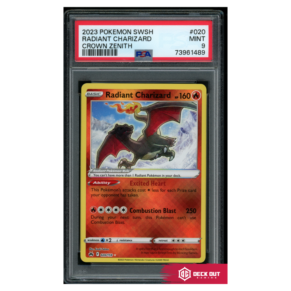 Radiant Charizard - Crown Zenith - 020 - PSA 9 - 73961489 - Deck Out Gaming