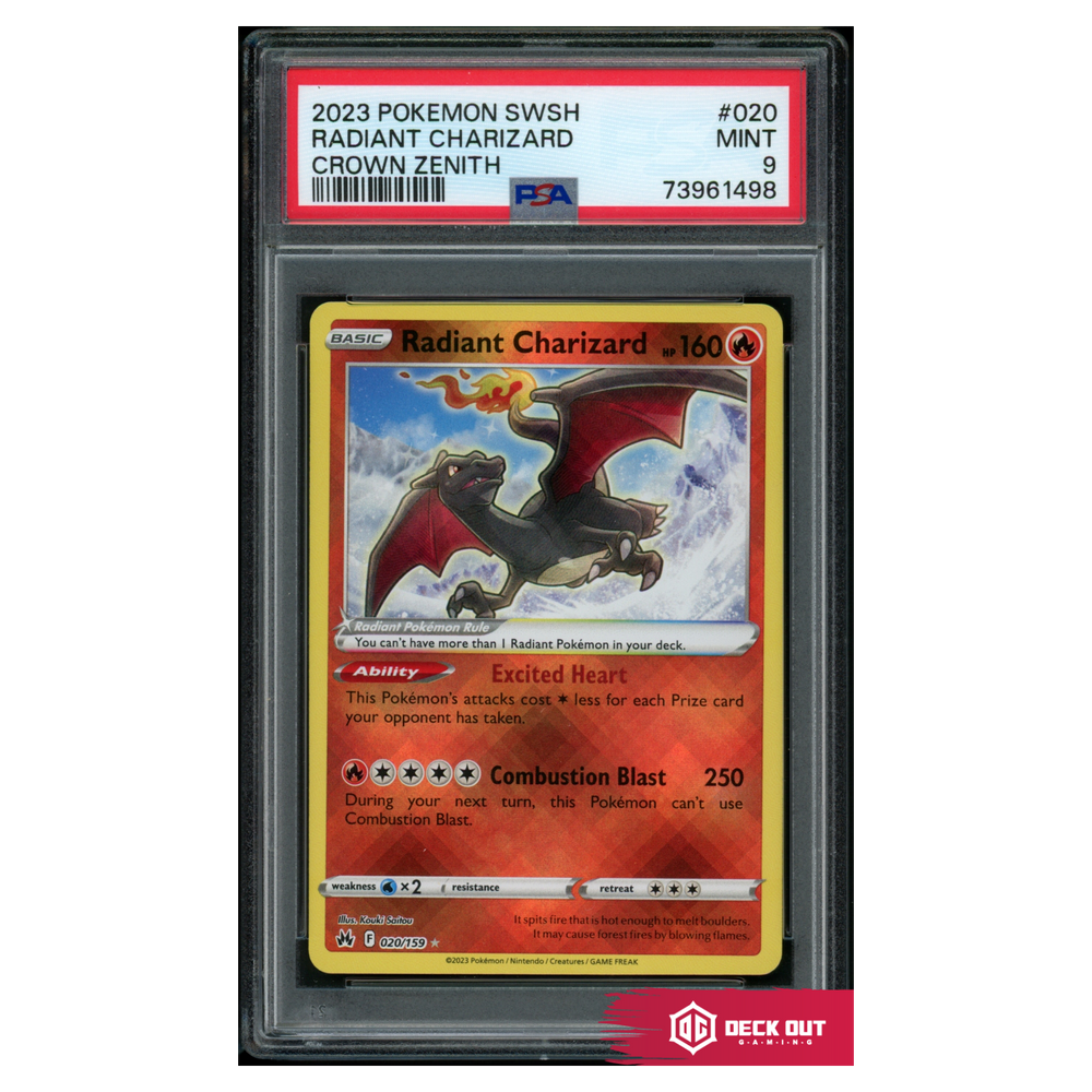 Radiant Charizard - Crown Zenith - 020 - PSA 9 - 73961498 - Deck Out Gaming