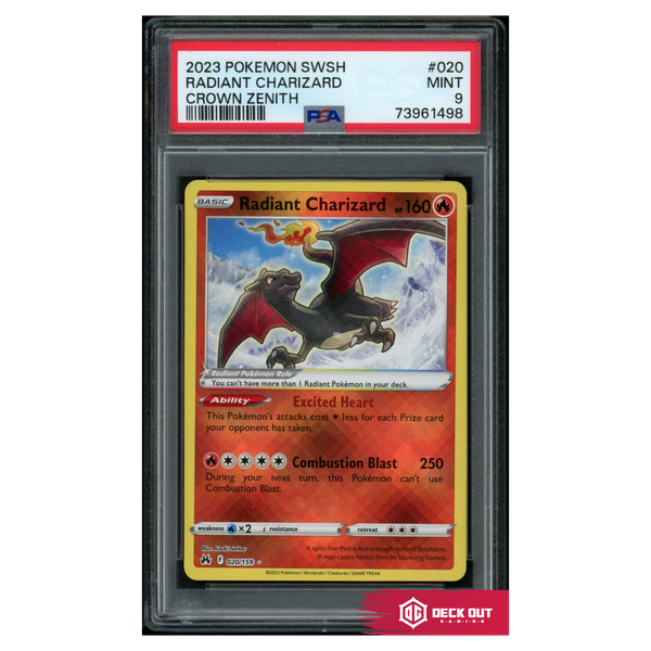 Radiant Charizard - Crown Zenith - 020 - PSA 9 - 73961498 - Deck Out Gaming