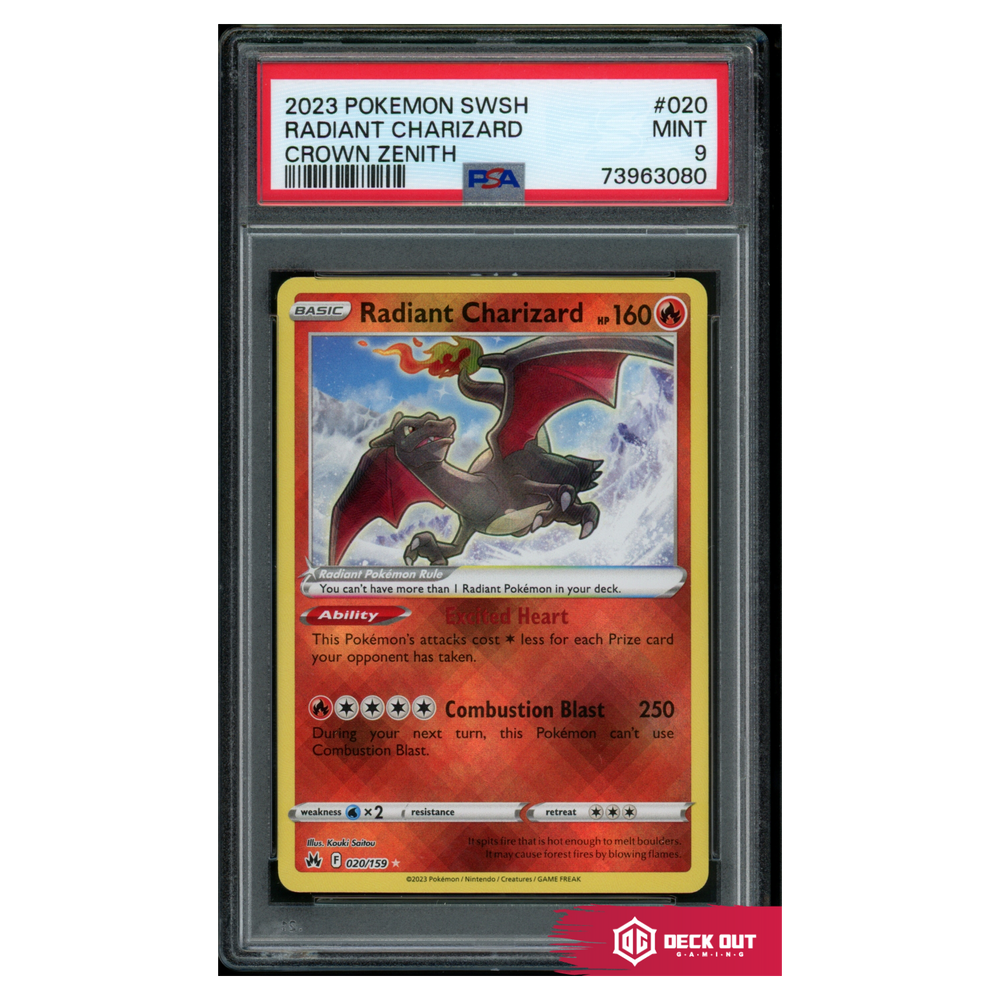 Radiant Charizard - Crown Zenith - 020 - PSA 9 - 73963080 - Deck Out Gaming