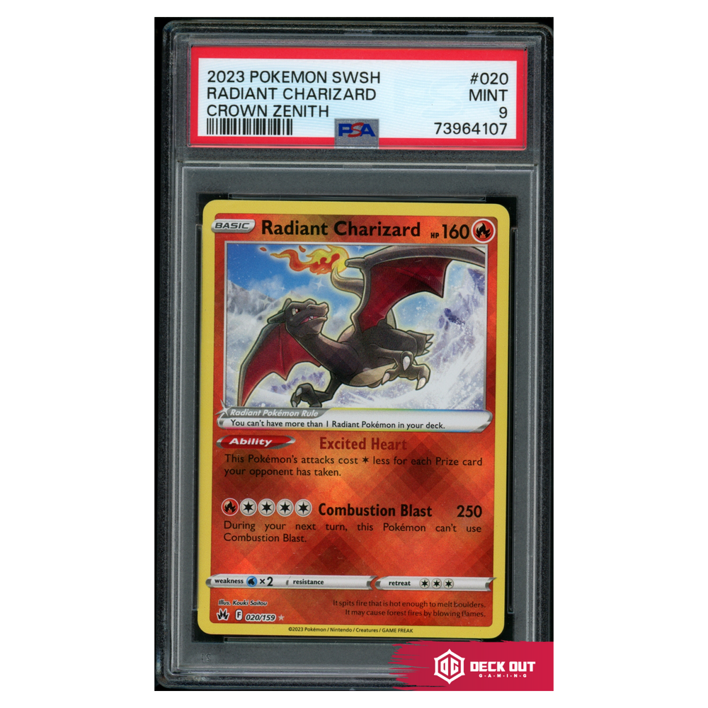 Radiant Charizard - Crown Zenith - 020 - PSA 9 - 73964107 - Deck Out Gaming