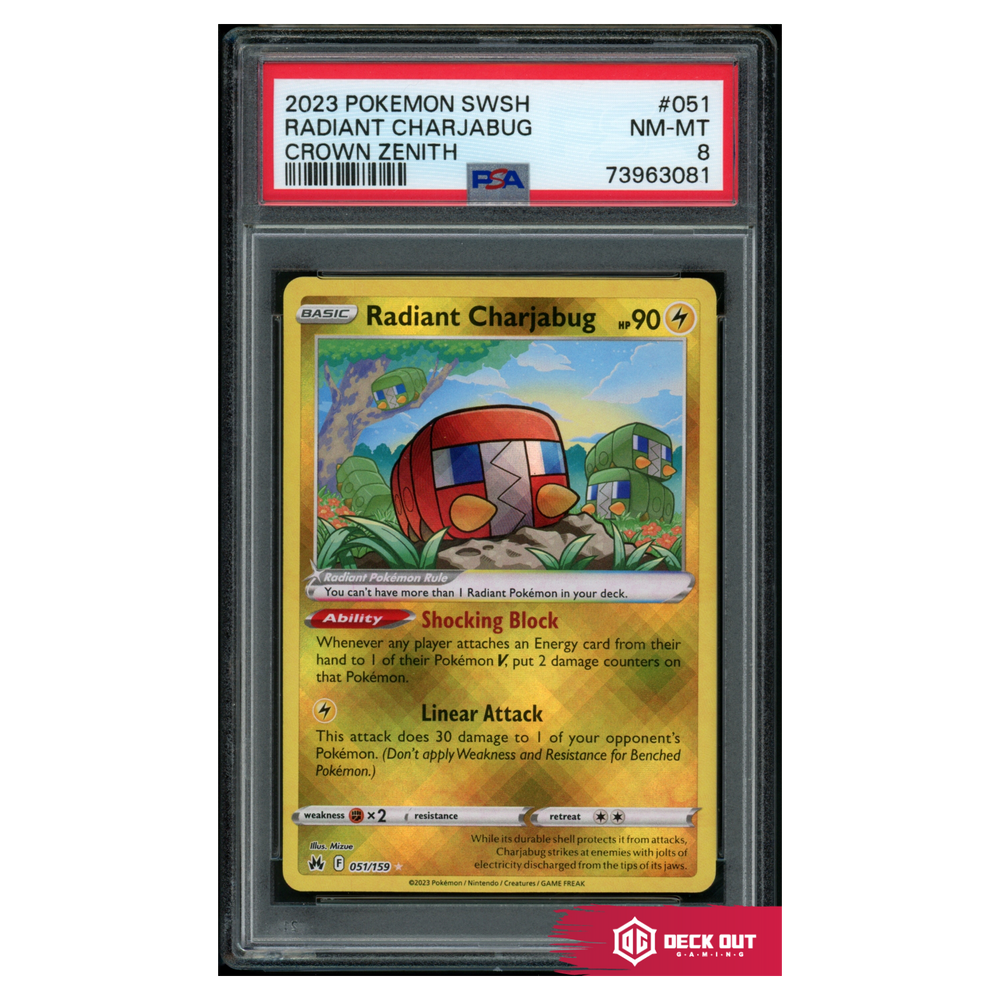 Radiant Charjabug - Crown Zenith - 051 - PSA 8 - 73963081 - Deck Out Gaming