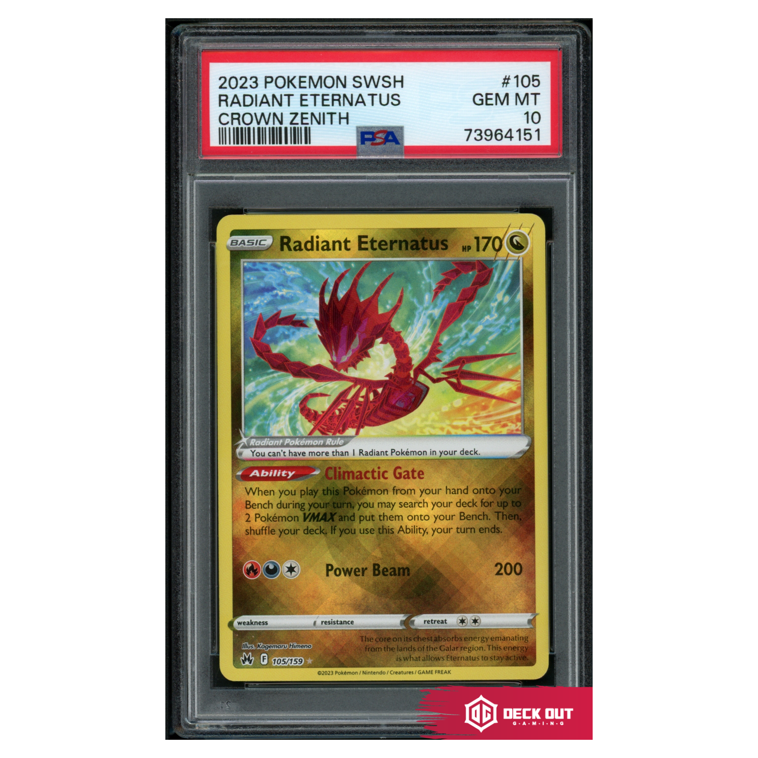 Radiant Eternatus - Crown Zenith - 105 - PSA 10 - 73964151 - Deck Out Gaming