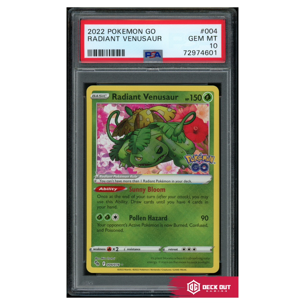 Radiant Venusaur - Pokemon GO - 004 - PSA 10 - 72974601 - Deck Out Gaming