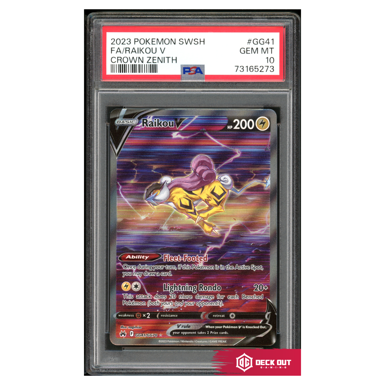 Raikou V - Crown Zenith - GG41 - PSA 10 - 73165273 - Deck Out Gaming