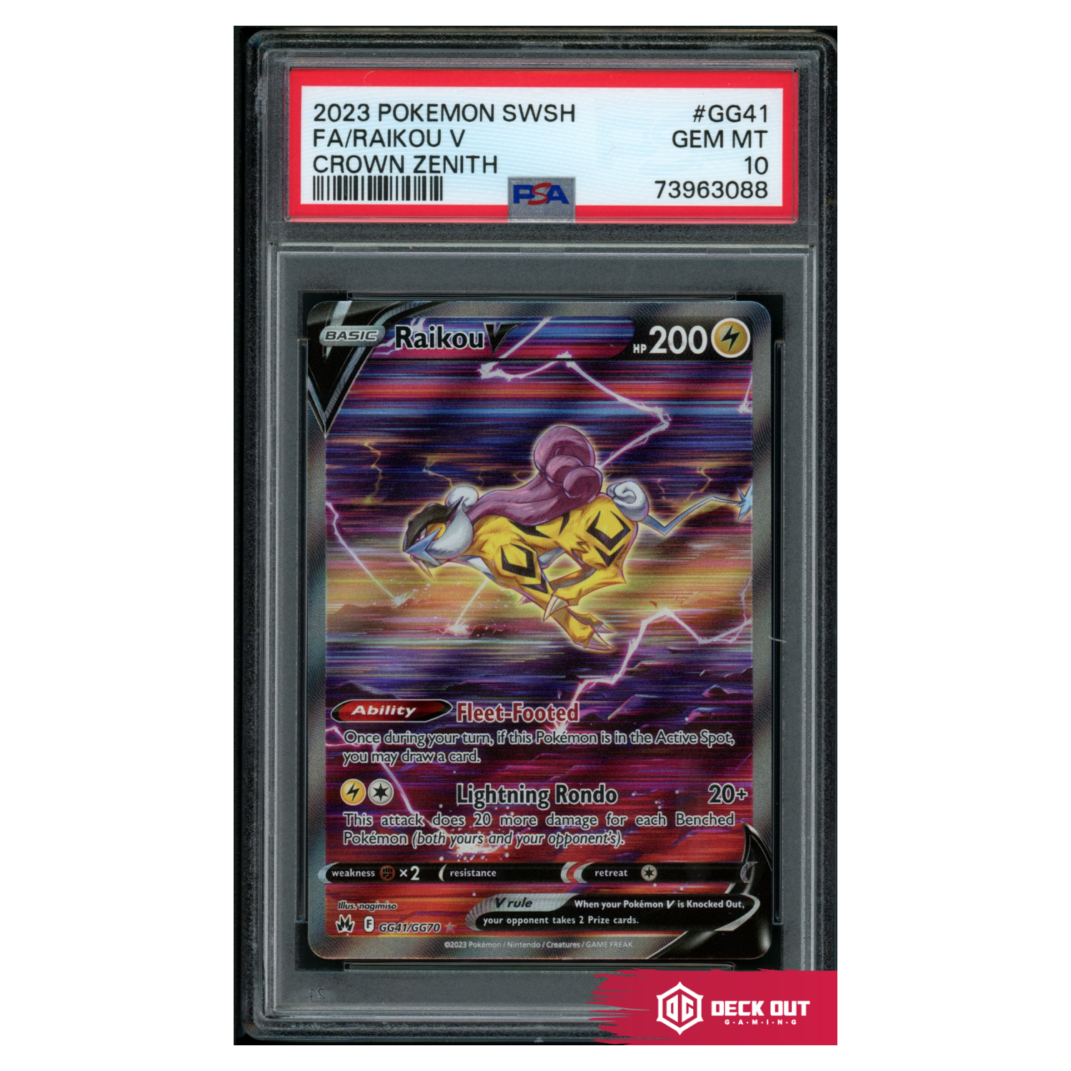 Raikou V - Crown Zenith - GG41 - PSA 10 - 73963088 - Deck Out Gaming