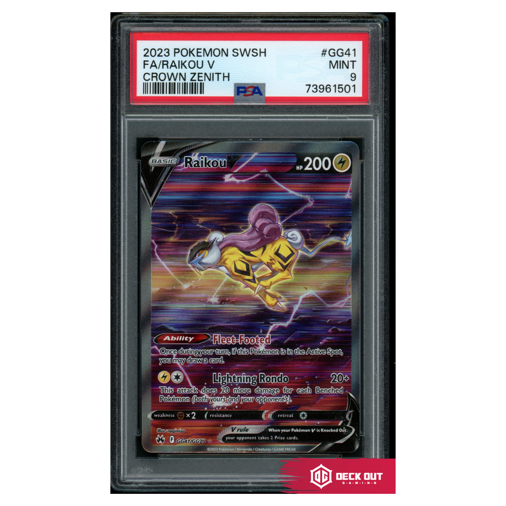 Raikou V - Crown Zenith - GG41 - PSA 9 - 73961501 - Deck Out Gaming