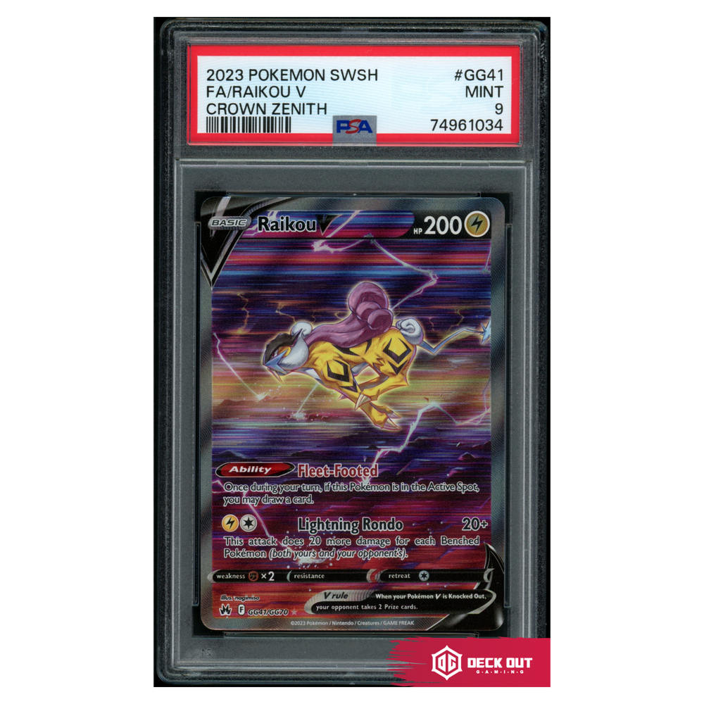 Raikou V - Crown Zenith - GG41 - PSA 9 - 74961034 - Deck Out Gaming